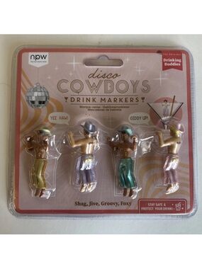 Drinking Buddies Disco Cowboys Drink Markers - Multicolor